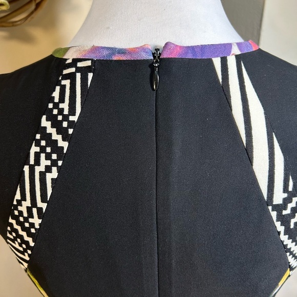 NICOLE MILER Atelier Silk Pleated Front Hem Blend Sleeveless Sheath Dress Size 4 - Picture 8 of 12